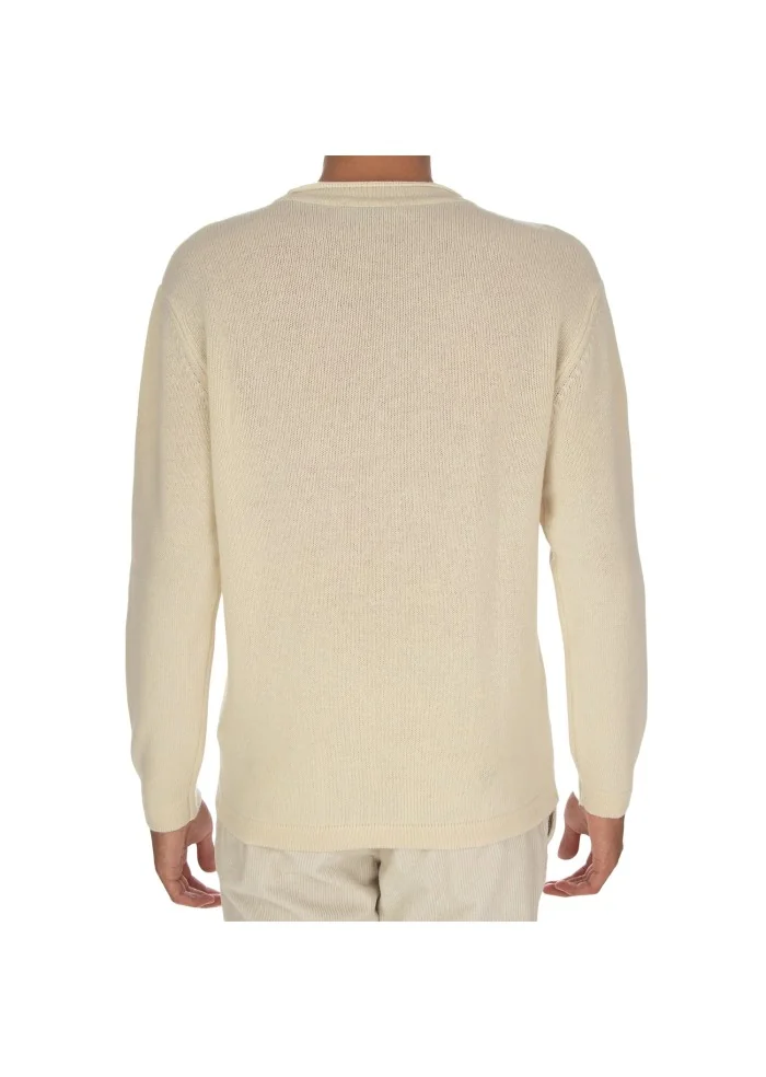 WOOL & CO | MAGLIONE GIROCOLLO BIANCO PANNA Italy