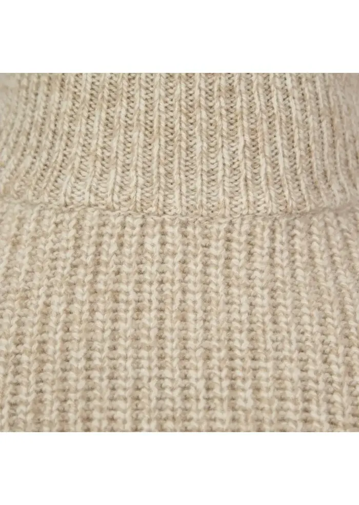DANIELE FIESOLI | MAGLIONE COLLO ALTO BEIGE Qualità Garantita