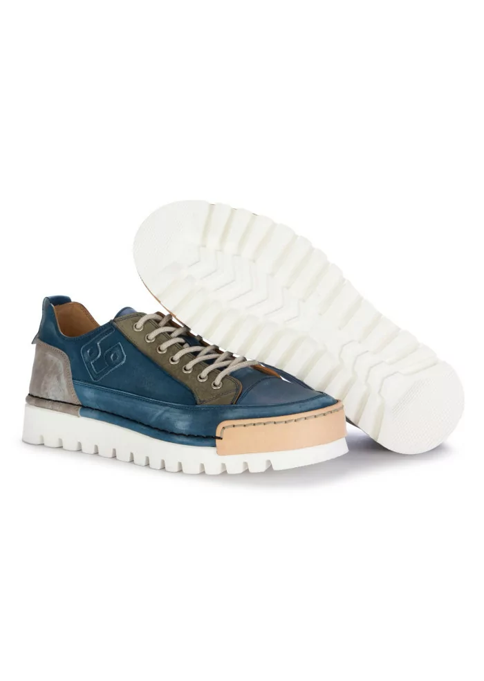 BNG REAL SHOES | SNEAKERS LA PATCH PELLE BLU JEANS Novità
