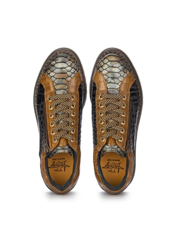LORENZI | SCARPE ALLACCIATE CAMON CUOIO MARRONE NERO Italy