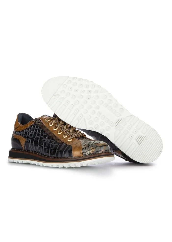 LORENZI | SCARPE ALLACCIATE CAMON CUOIO MARRONE NERO Italy