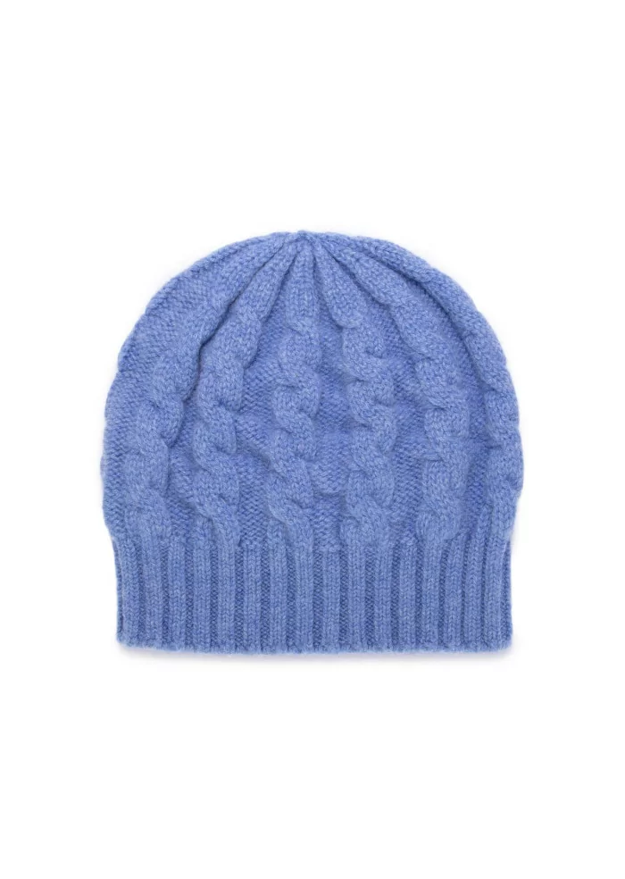 RIVIERA CASHMERE | BERRETTO TRECCIA BLU FIORDALISO Consegna Veloce