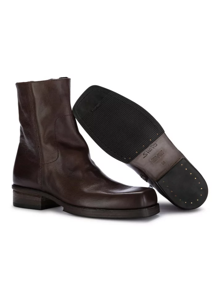 SHOTO | STIVALETTI PACO PELLE MARRONE SCURO Shopping Online