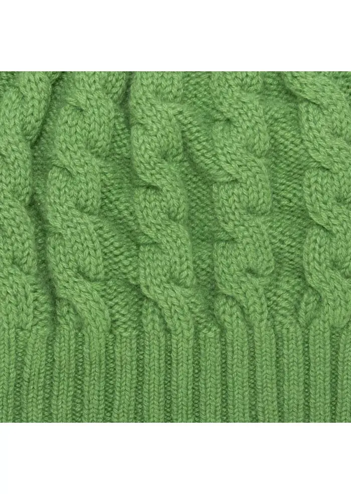 RIVIERA CASHMERE | BERRETTO TRECCIA VERDE Affare Del Giorno