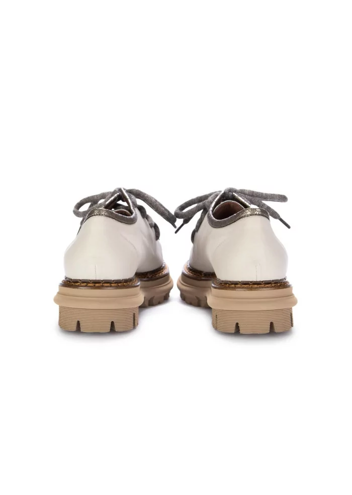 CATERINA C | SCARPE ALLACCIATE PELLE CAVALLINO AVORIO MARRONE Prezzo Ridotto
