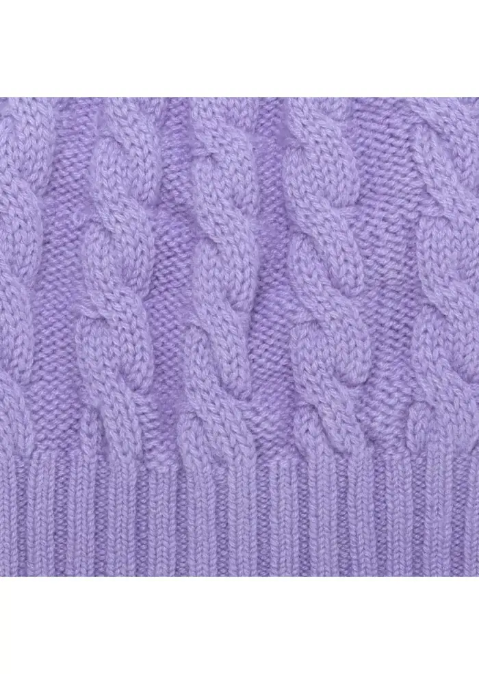 RIVIERA CASHMERE | BERRETTO TRECCIA LILLA Sottocosto