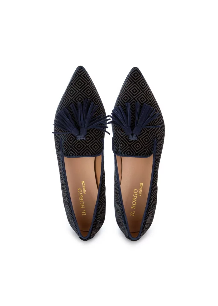 IL BORGO FIRENZE | SCARPE BASSE LETIZIA VELLUTO BLU MARRONE Online