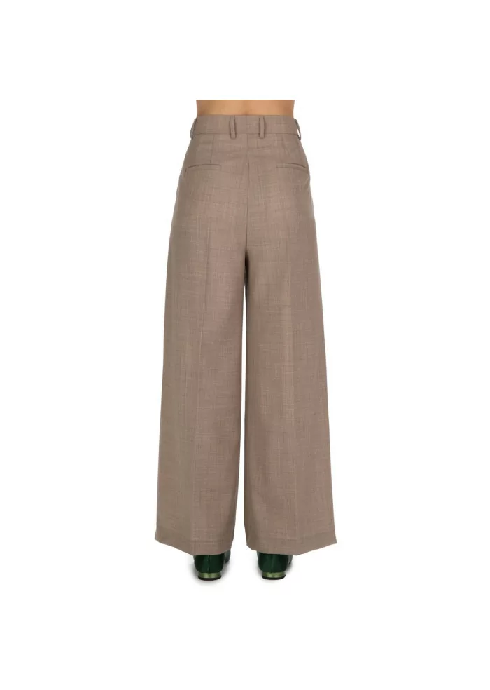 SOLOTRE | PANTALONI PALAZZO MARRONE Saldi
