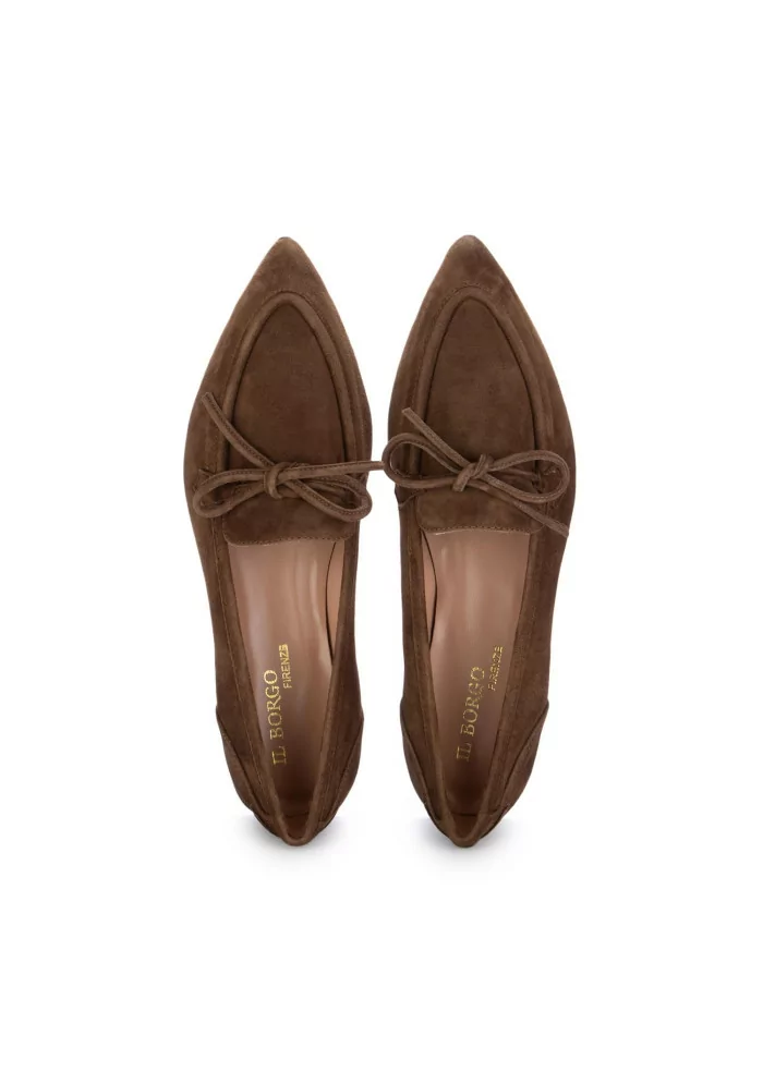 IL BORGO FIRENZE | SCARPE BASSE AMALFI CAMOSCIO MARRONE Saldi Di Fabbrica