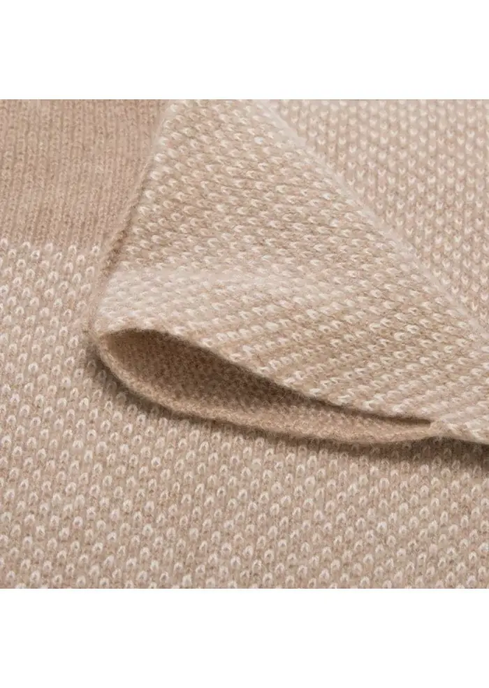 RIVIERA CASHMERE | SCALDACOLLO VIRGOLA BEIGE Nuova