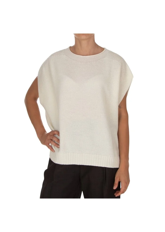 CASHMERE ISLAND | TOP SMANICATO CERTALDO BIANCO POLARE Qualità Garantita