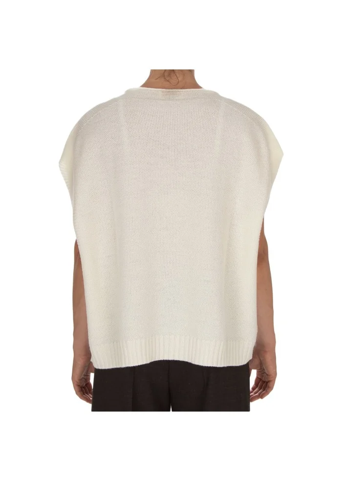 CASHMERE ISLAND | TOP SMANICATO CERTALDO BIANCO POLARE Qualità Garantita