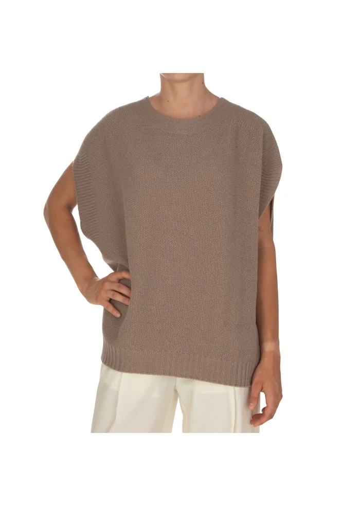 CASHMERE ISLAND | TOP SMANICATO CERTALDO GRIGIO TORTORA Negozi Online