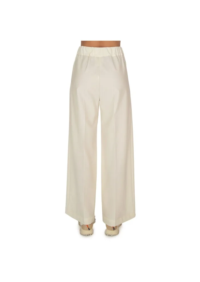 SEMICOUTURE | PANTALONI GAMBA LARGA BIANCO PANNA Offerta natalizia