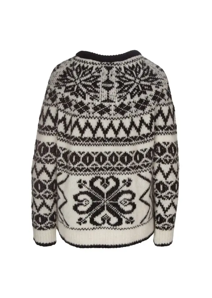 SEMICOUTURE | MAGLIONE MOTIVO JACQUARD BIANCO NERO Offerta Pasqua