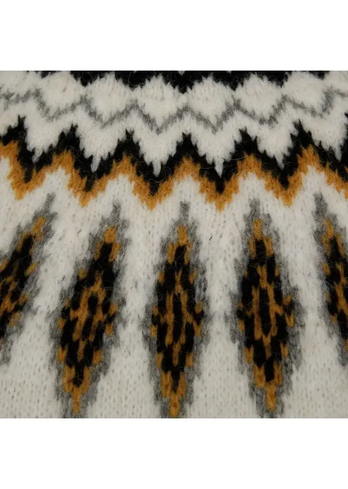 SEMICOUTURE | MAGLIONE DOLCEVITA BIANCO NERO OCRA Offerta per la Festa della Mamma