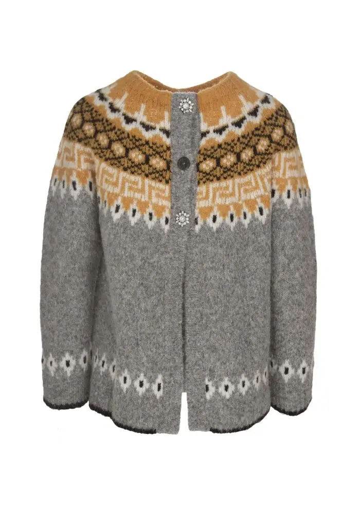 SEMICOUTURE | MAGLIONE GIROCOLLO GRIGIO SENAPE Offerta Giorno del Papà