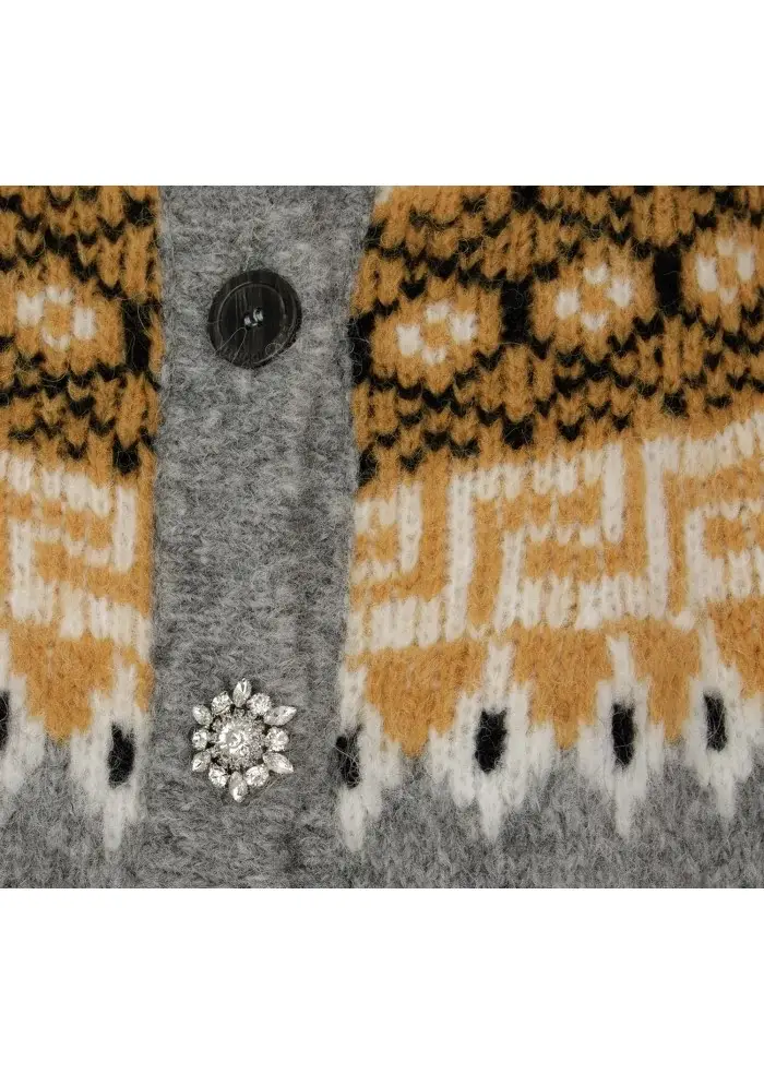 SEMICOUTURE | MAGLIONE GIROCOLLO GRIGIO SENAPE Offerta Giorno del Papà