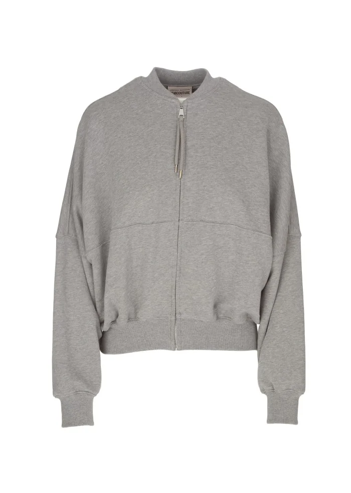 SEMICOUTURE | FELPA CON ZIP GRIGIO Offerta migliore