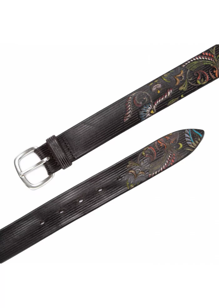 ORCIANI | CINTURA PAISLEY CUOIO MARRONE Fino al 50% di sconto