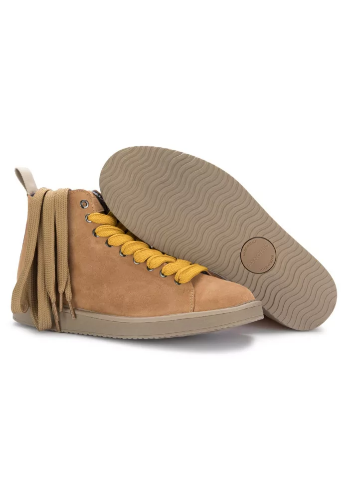 PANCHIC | TRONCHETTI CAMOSCIO MARRONE CHIARO LACCI GIALLI Only for today