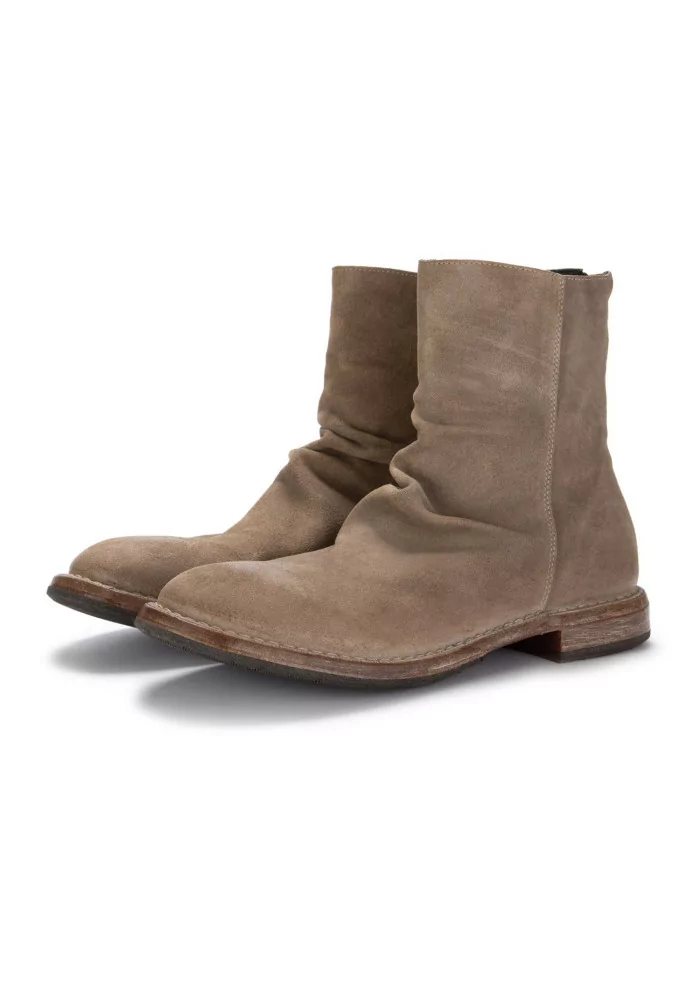 MOMA | STIVALETTI PELLE CAMOSCIO ZIP BEIGE Sostegno trimestrale