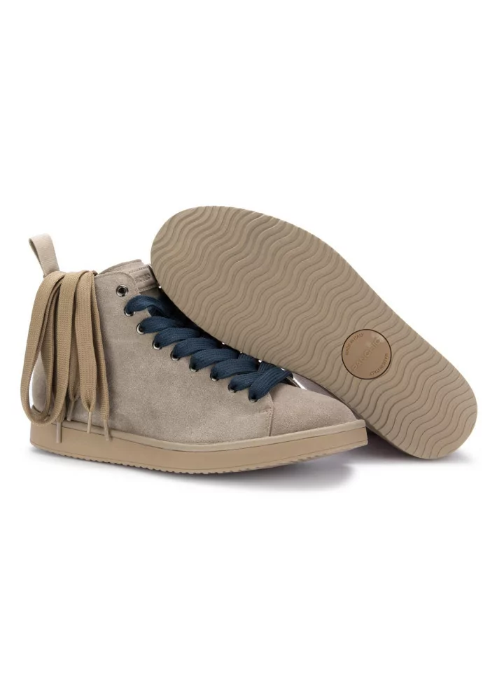 PANCHIC | TRONCHETTI CAMOSCIO GRIGIO CHIARO LACCI BLU Fino al 55% di sconto