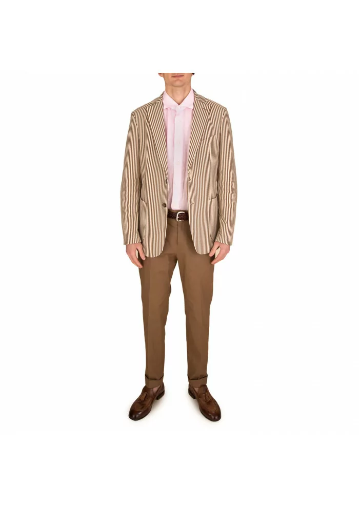 OUT/FIT | PANTALONI SOLDI COTONE MARRONE TABACCO 2025