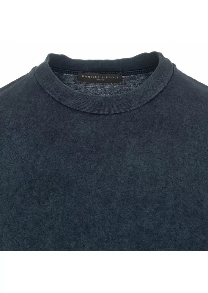 DANIELE FIESOLI | T-SHIRT JERSEY STONE WASHED BLU Nuovo