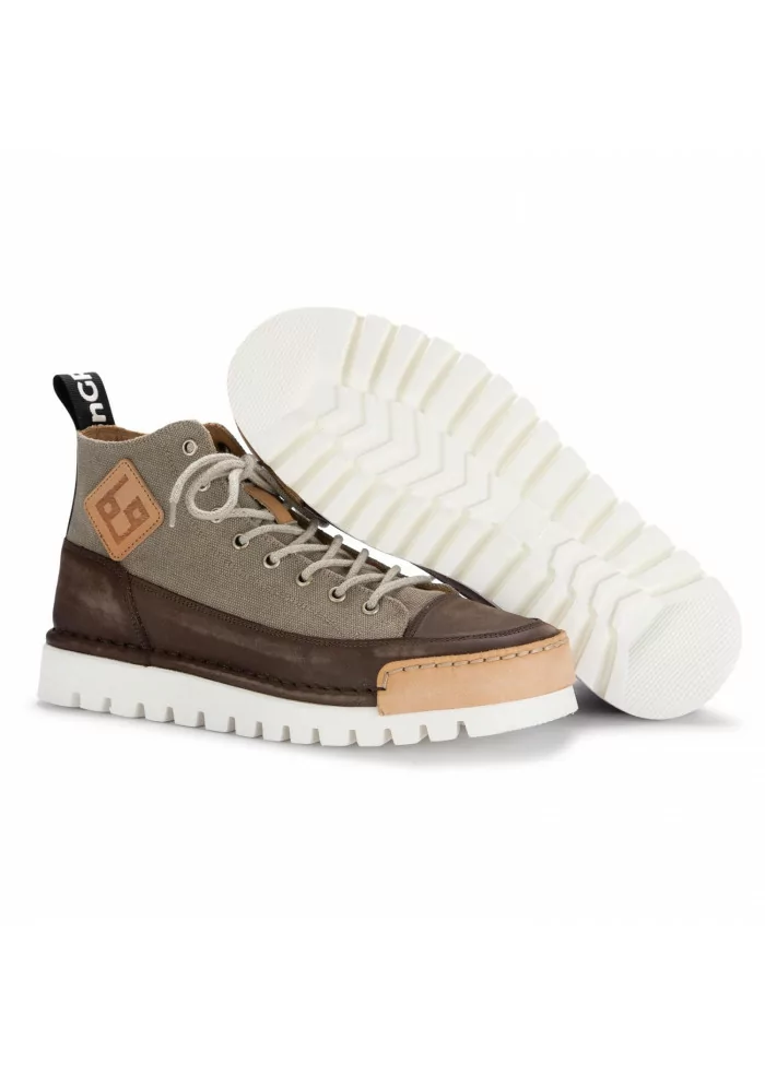 BNG REAL SHOES | SNEAKERS LA MOKA CANVAS HIGH MARRONE CACHI Promozione