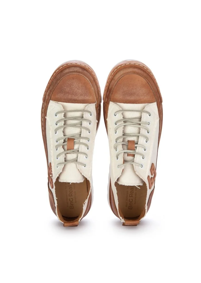 BNG REAL SHOES | SNEAKERS LA NOCCIOLA BIANCO MARRONE Latest fashion