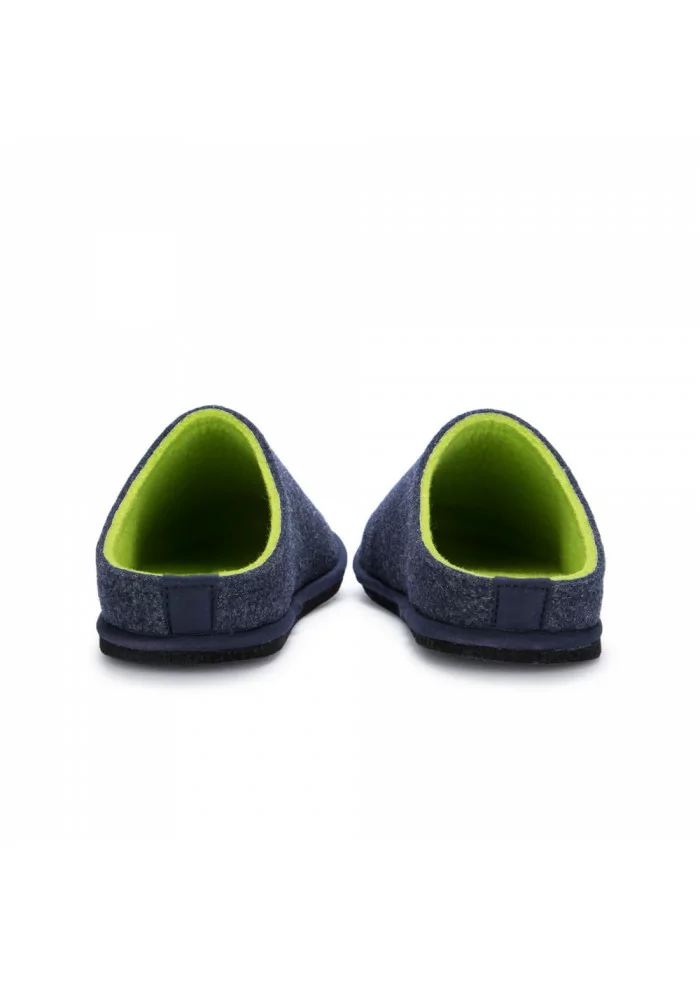 LÖWENWEISS | PANTOFOLE IN LANA COTTA BLU VERDE Prezzo basso