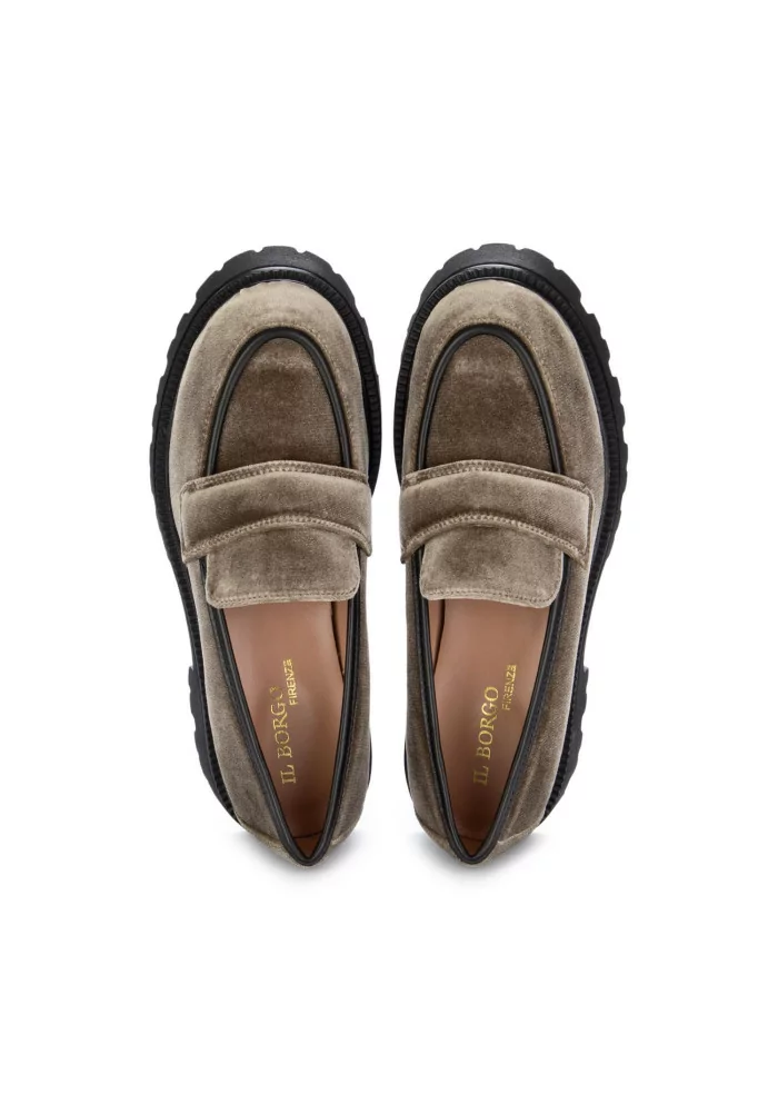 IL BORGO FIRENZE | MOCASSINI CHUNKY VELLUTO MARRONE Ritorno libero