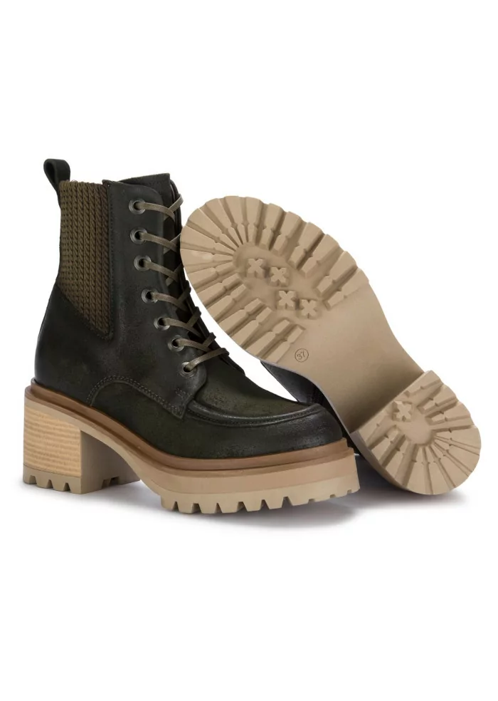 MJUS | STIVALETTI TACCO CAMOSCIO VERDE SCURO Fino al 50% di sconto