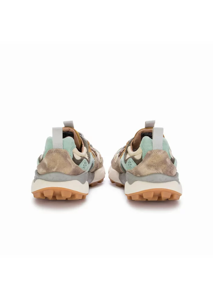 FLOWER MOUNTAIN | SNEAKERS YAMANO 3 PELLE BEIGE AZZURRO Italy