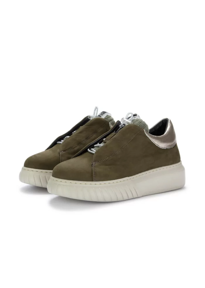 ANDIA FORA | SNEAKERS LIBI PY PELLE NABUK VERDE MILITARE Spedizione Gratuita