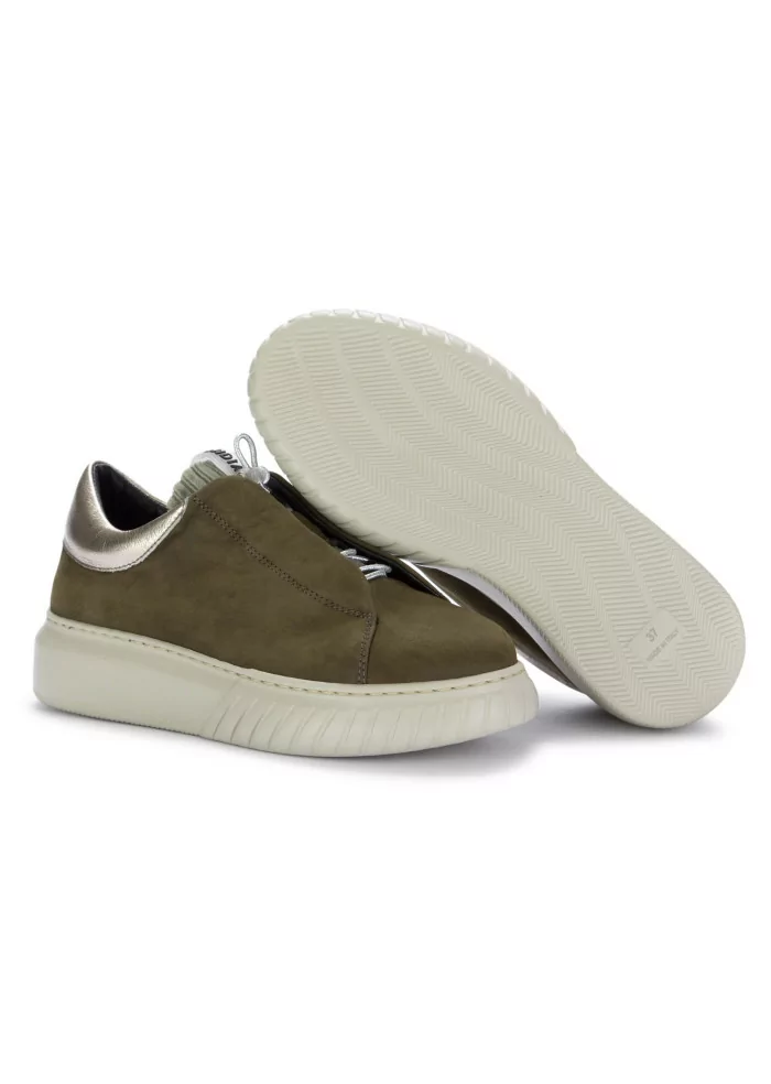 ANDIA FORA | SNEAKERS LIBI PY PELLE NABUK VERDE MILITARE Spedizione Gratuita