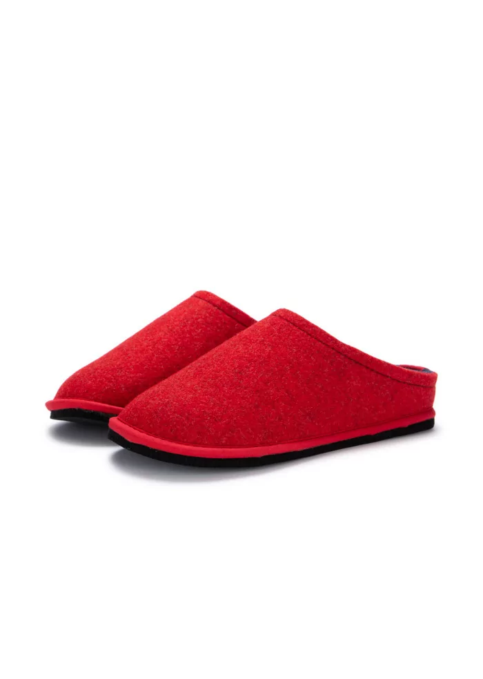 LÖWENWEISS | PANTOFOLE FELTRO DI LANA ROSSO BLU Pezzi Unici