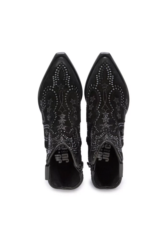 JUICE | STIVALETTI TEXANI CAMOSCIO STRASS NERO Prezzo Ridotto