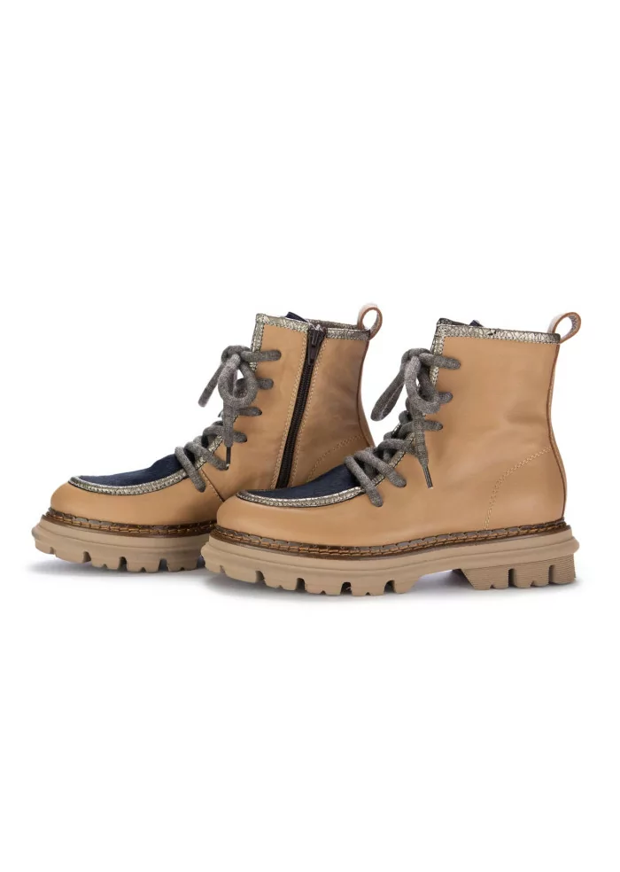 CATERINA C | STIVALETTI PELLE CAVALLINO MARRONE BLU Online