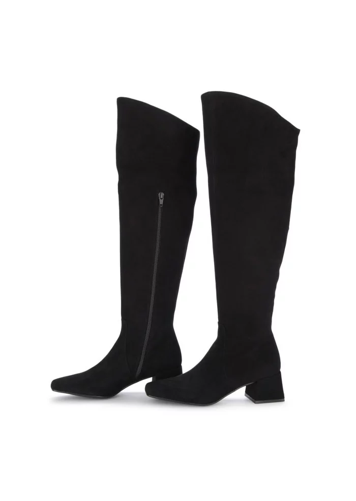 MA+DE 94 | STIVALI ALTI CAMOSCIO NERO Vendita Calda