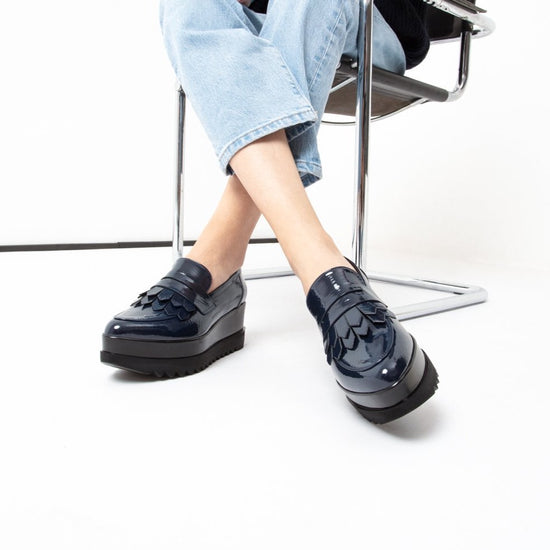 Lorenzo Mari Mocassino Clea Vernice Blu Fino Al -60%