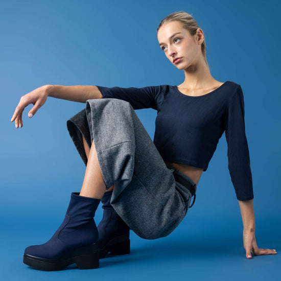 Lorenzo Mari Stivaletto Polly lycra Blu In Vendita