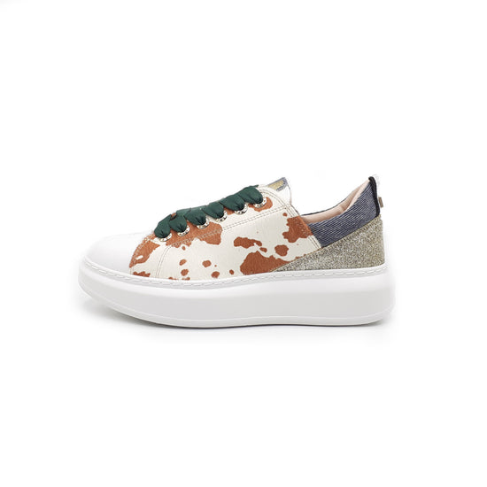 Lorenzo Mari Sneaker JOY Mucca bianco/cuoio Consegna Veloce