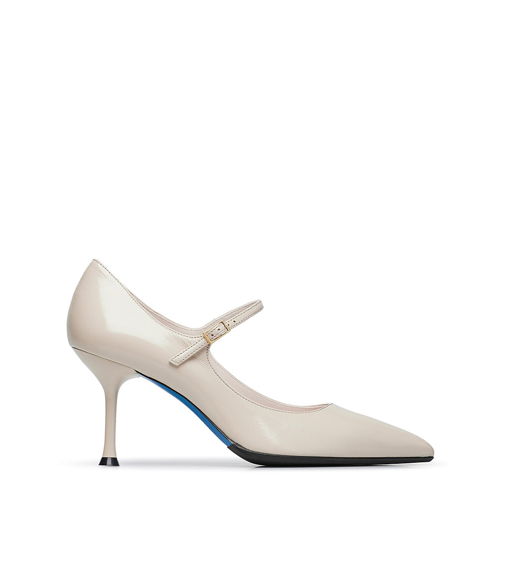 Loriblu Decollete in pelle lucida sabbia con cinturino Hotsell