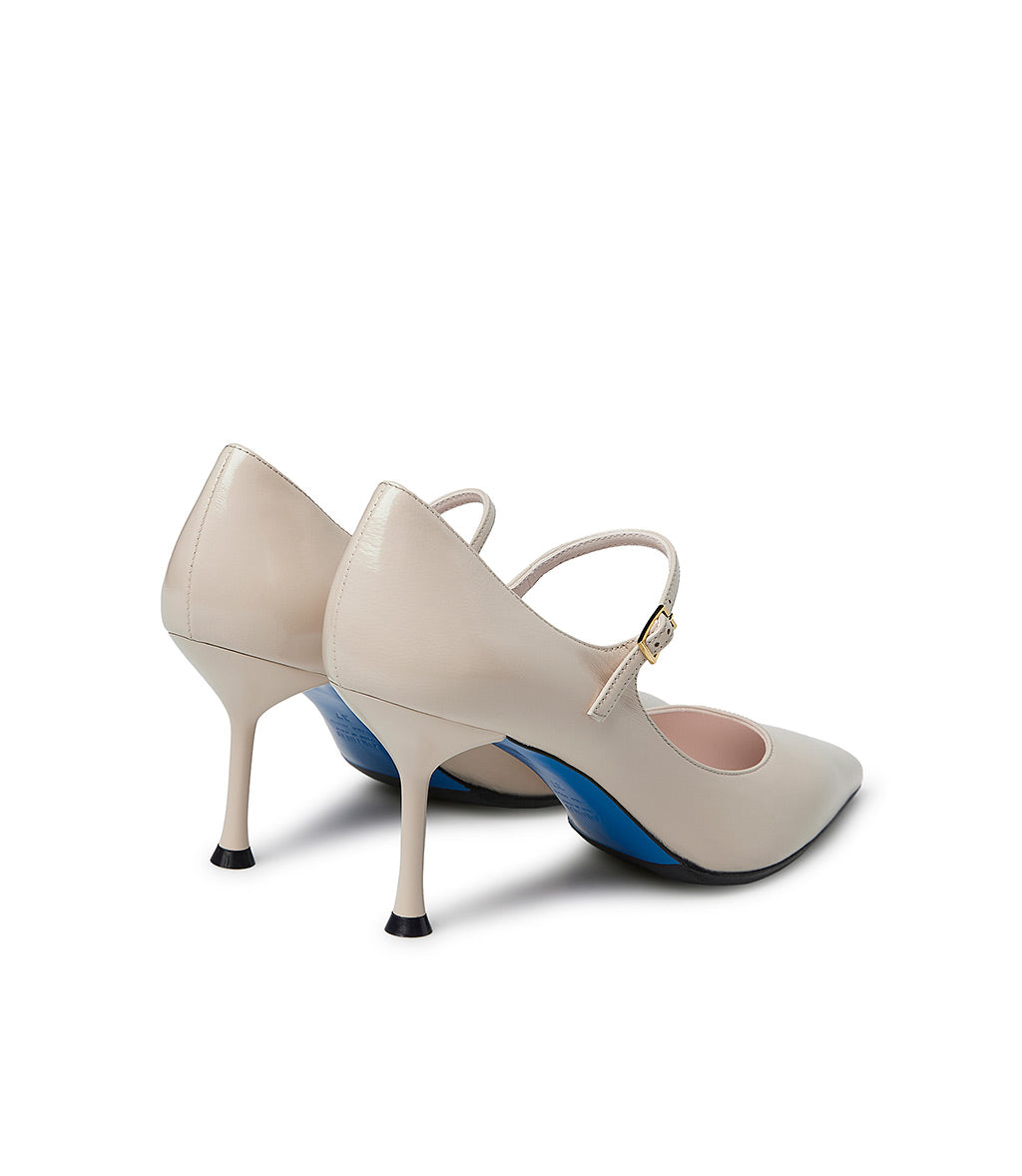 Loriblu Decollete in pelle lucida sabbia con cinturino Hotsell