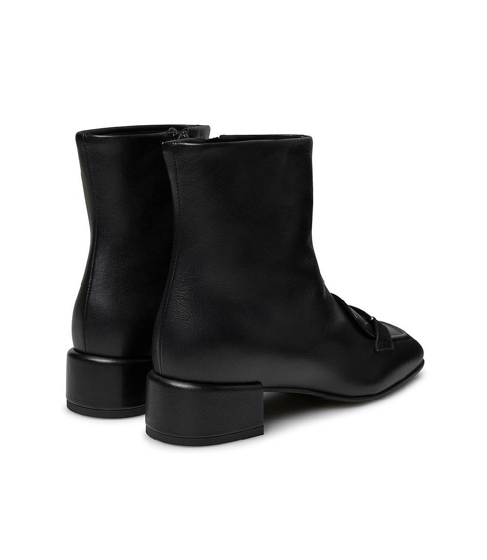 Loriblu Stivaletto nappa nero con placca Logo metal Saldi Di Fabbrica