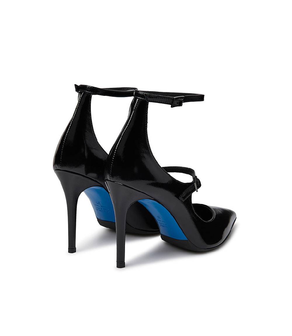Loriblu Decollete in pelle lucida nero con cinturini In Saldo