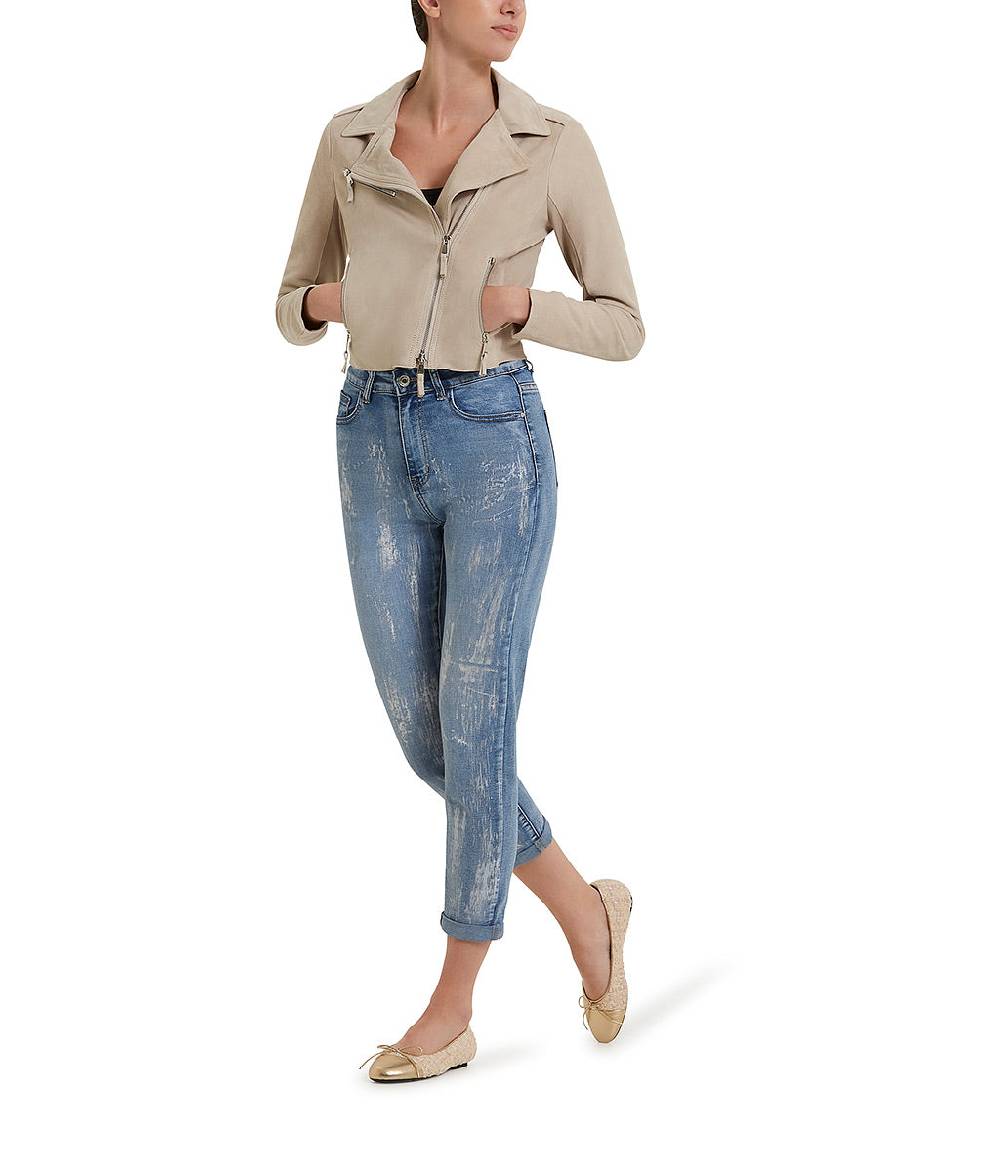 Loriblu Giacca stile biker in camoscio naturale Qualità