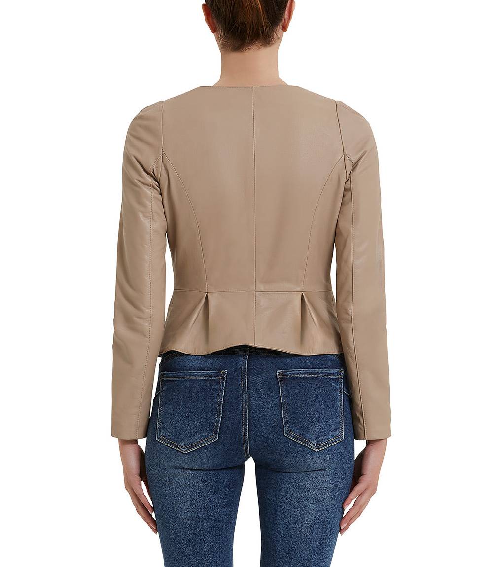 Loriblu Giacca in pelle beige Vendita